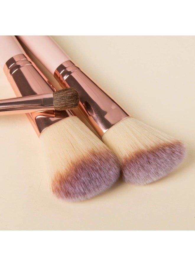 ChicAbode Makeup Brushes Set Professional 7PCS, Premium Synthetic Foundation Brush, Eyebrow and Lip Brush, Beauty Tools Kit for Women, Holder Package for Travel Makeup and Women Gifts (Beige) - Image 5